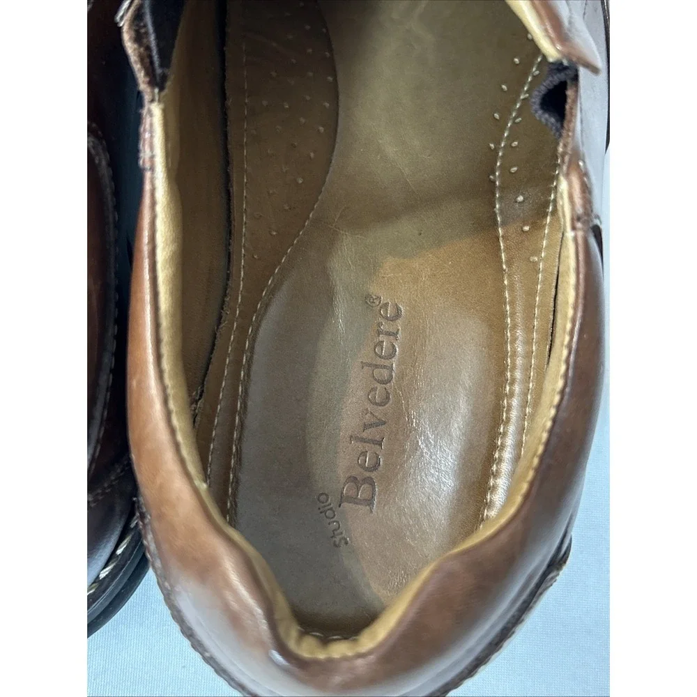 Belvedere Mens Brown Torino Slip On Loafers 11 D Leather Casual Dress Studio